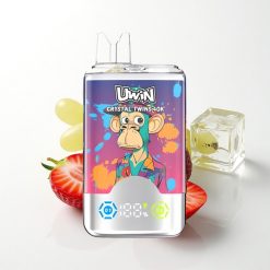 Uwin Crystal Twins 40000 Puffs Strawberry Kiwi Grape Ice Twin Flavor 850mAh Rechargeable